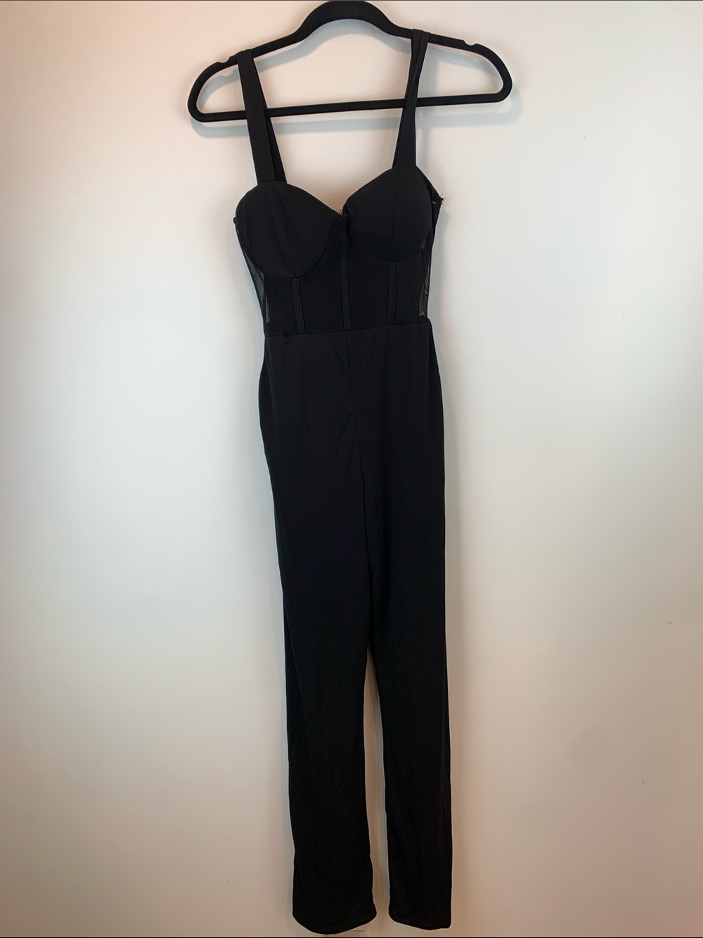 Heart & hips black jumpsuit sz s sheer see through date night
